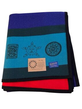 Pendleton NMAI Smithsonian Native American Sun Signs Wool Blanket USA VTG EUC